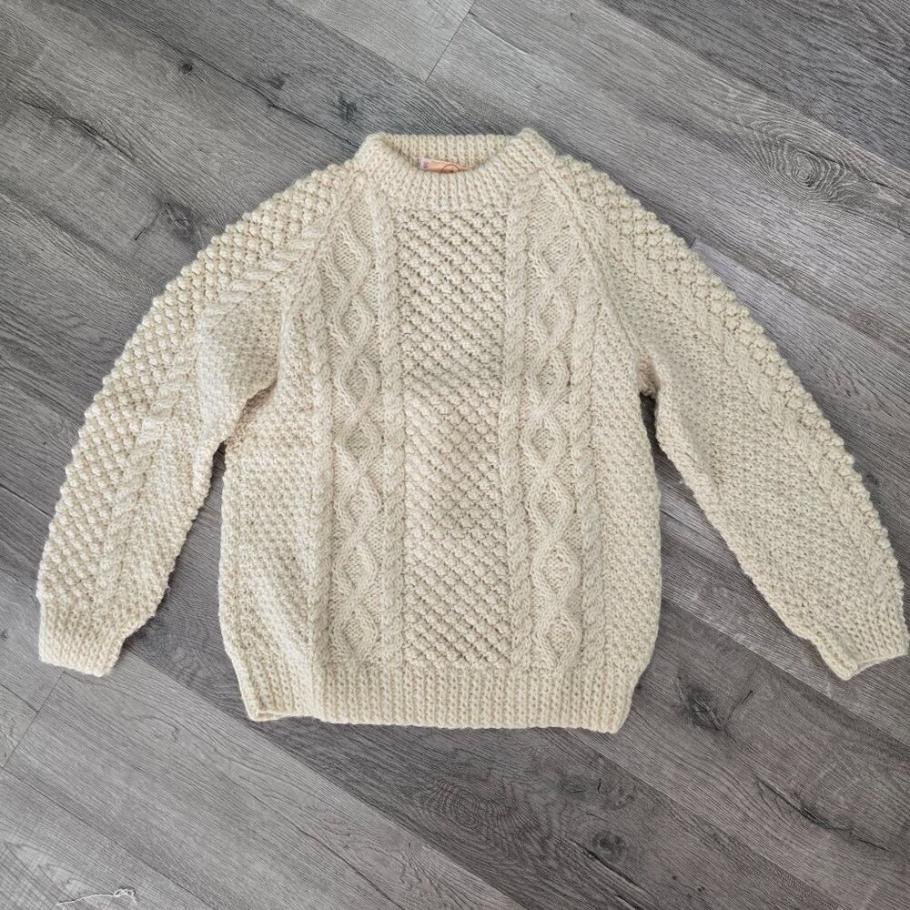Vintage Spelana Irish Handknit Sweater Made From Pure Bronze Age Wool size S 38